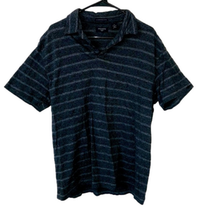 DOCKERS Gray Striped Polo Shirt